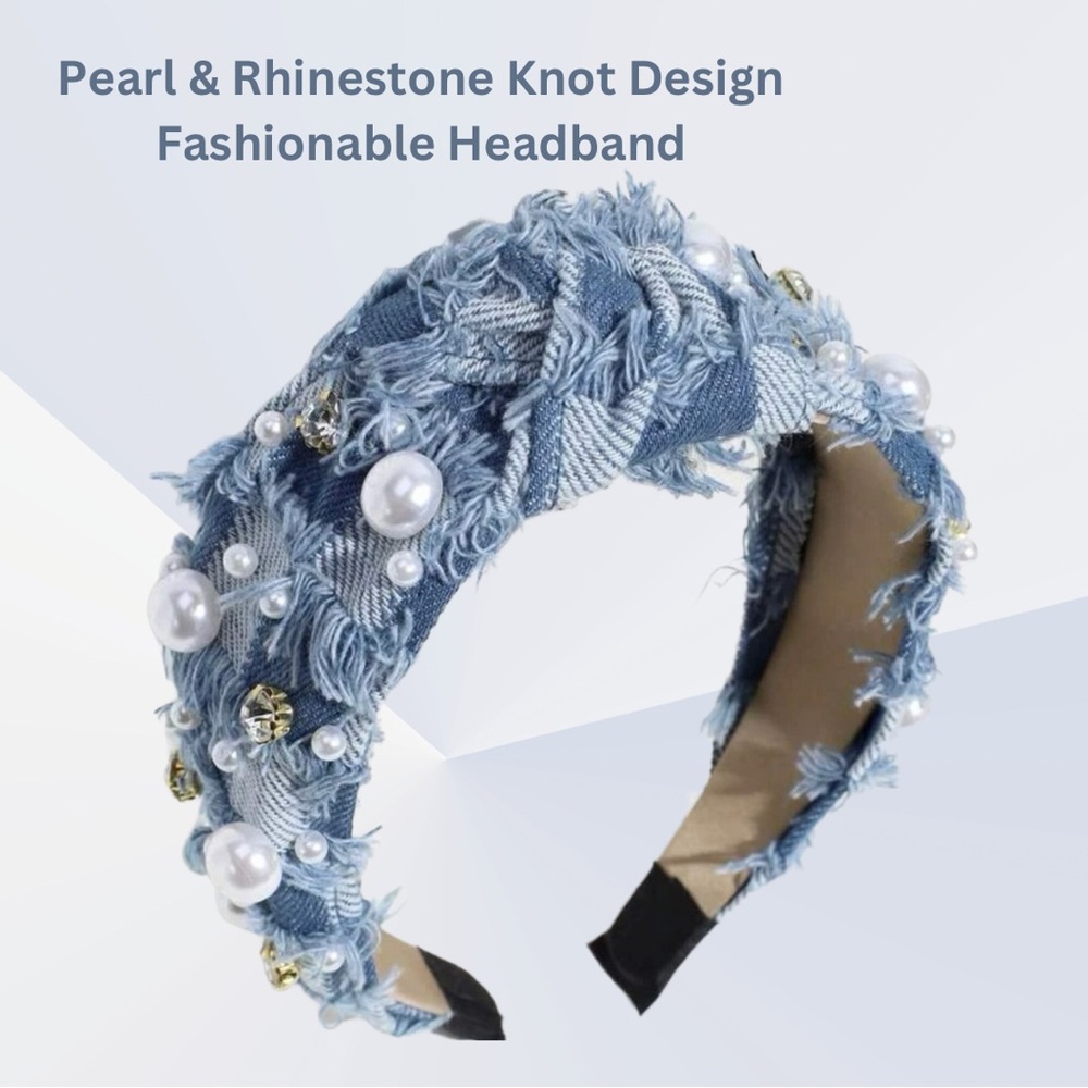 122 - Jean Headband with Pearls & Rhinestones